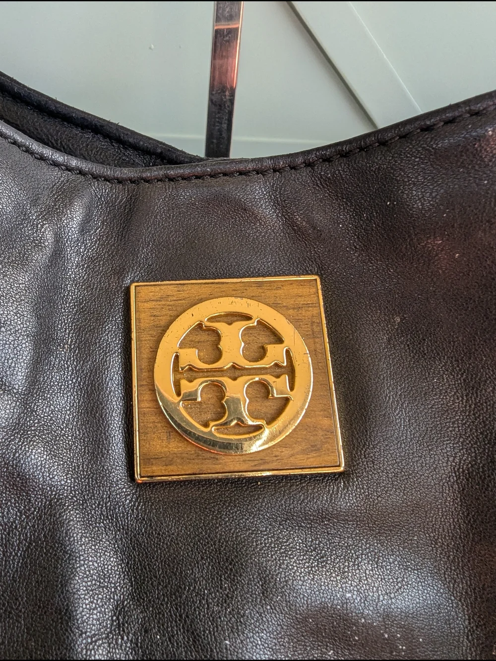 Tory Burch Black Leather Gold-Accent Tassel Tote